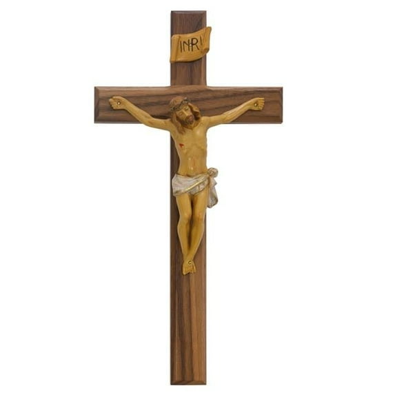 McVan 80-159 13 in. Walnut Stain Crucifix