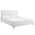 thumbnail image 2 of Modway Peyton Performance Velvet Queen Platform Bed in White, 2 of 10