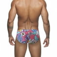thumbnail image 4 of Nmnitkp Mens Swim Trunks,Boys Swim Trunks Elastic Fabric & Men's Sexy Briefs Low-rise Bikini Beach Briefs Printing Swimming Trunks Hot Pink,XXL, 4 of 5