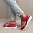 thumbnail image 5 of Sandal for Women Flat Heel Open Toe Casual Versatile Summer Trendy Round Toe Solid Color Women Footwear Comfortable Ankle Strap Walking Beach Shoes Hot Pink 9, 5 of 9