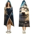 thumbnail image 3 of Hooded Blanket Siberia Dog For Adults Christmas Wearable Blanket Cute Husky Christmas Cloak Hooded Blanket, 3 of 6