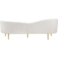 thumbnail image 6 of Meridian Furniture Ritz Boucle Fabric & Metal Sofa in Cream and Gold, 6 of 20