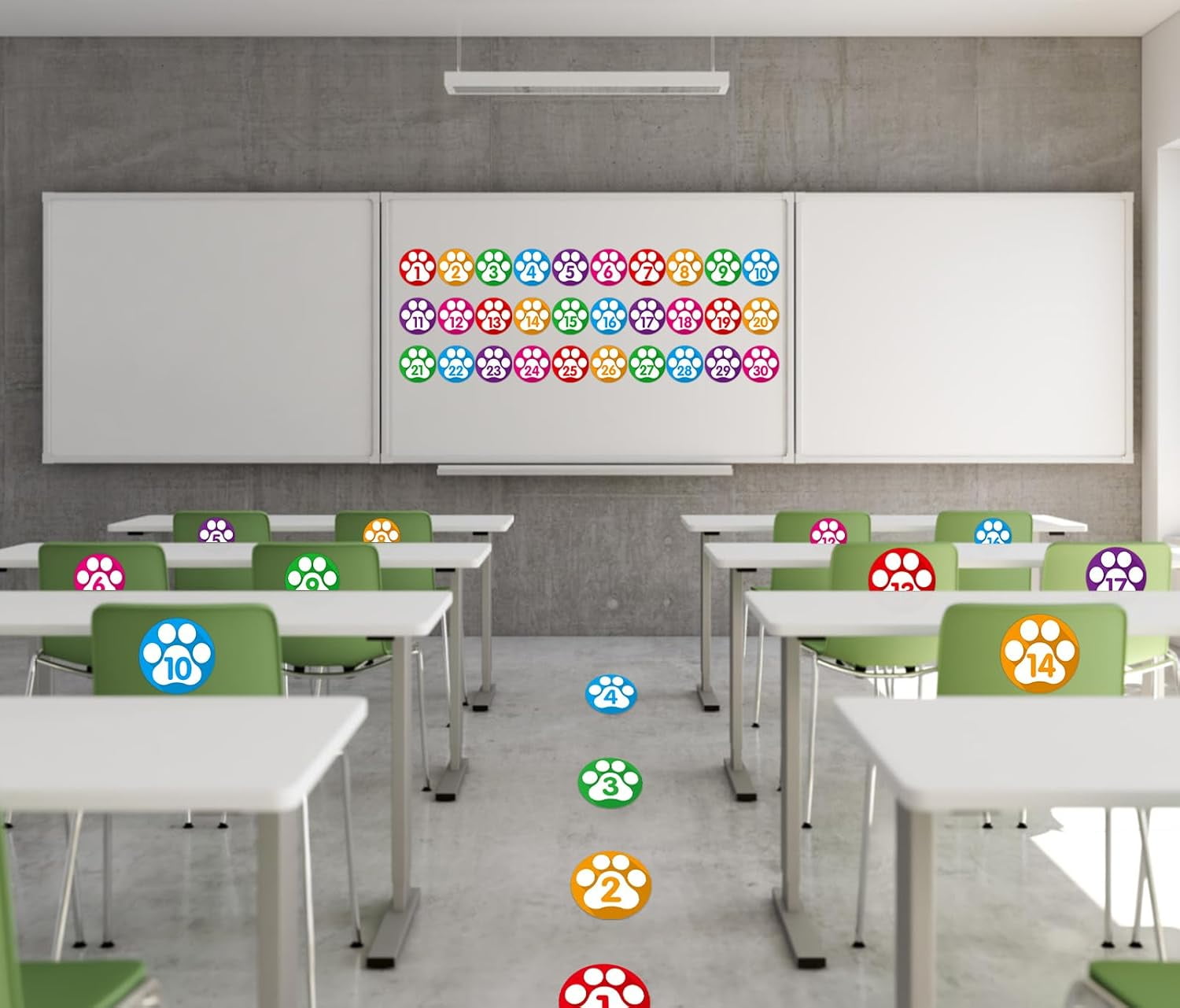 Line up Spots for Classroom Floor Number Stickers for Classroom 36Pcs Line up Dots Floor Dots Decals Line up Numbers for Preschool Kindergarten Back to School Supplies