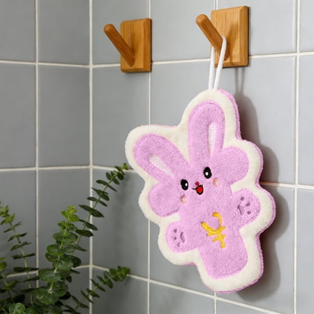 Japceit Rabbit Shaped Kitchen Towel Highly Absorbent Hangable Hand Towel for Kitchen and Bathroom Easter Themed Cloth for Drying Decor Festive Accent