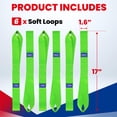 thumbnail image 3 of MOCA 6-Pack Soft Loop Tie Down Straps 4,000 Load Capacity & 12,000 Lbs Breaking Strength 1.6 x 17 inches Heavy Duty Tie Down Straps for Securing ATV, UTV, Motorcycles, Scooters & Dirt Bikes(Green), 3 of 8