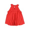 thumbnail image 2 of bar III Womens Flutter Overlay Halter Top Shirt, Orange, Small, 2 of 2