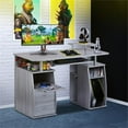thumbnail image 4 of Pemberly Row Engineered Wood 2-Drawers Computer Desk with Keyboard Tray in Gray, 4 of 14