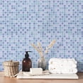 thumbnail image 3 of Papel tapiz de azulejo autoadhesivo azul, 60x300cm, estilo mosaico, pegatina de pared, película decorativa impermeable para azulejos de pared de baño y cocina JAMW Sencillez, 3 of 5