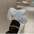 thumbnail image 5 of Purse for Women Shiny Sequin Glitter Evening Hand Bags Shoulder Bags for Women (White One Size), 5 of 8
