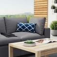 thumbnail image 4 of Modular Lounge Loveseat Deep Sofa, Sunbrella, Grey Gray, Fabric, Modern Contemporary, Outdoor Patio Balcony Cafe Bistro Garden Furniture Hotel Hospitality, 4 of 9