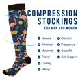 thumbnail image 2 of FORMRS Womens Knee High Socks Casual Long Thick Travel Daily Wear, 1 Pair, Floral Flamingo, 2 of 6
