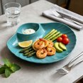 thumbnail image 5 of Divided Snack Serving Tray with Compartment, Plastic Chip and Fry Platter for Home Kitchen Party Tableware, 5 of 7