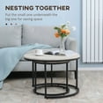 thumbnail image 6 of Resenkos Round Nesting Tables Set of 2, Stacking Coffee Table Set with Metal Frame for Living Room, Adjustable Foot Pads, Assembly Required, Grey, 6 of 8
