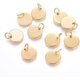 thumbnail image 1 of 20 piezas de dijes de acero inoxidable 304, dijes colgantes dorados con etiqueta en blanco estampada, adornos colgantes redondos planos., 1 of 2