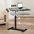 thumbnail image 2 of StarZe Height Adjustable Side Desk,Laptop Desk,Rotatable Tilting Desktop Rolling Mobile Desk with Silent Wheels,Walnut, 2 of 7