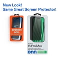 thumbnail image 4 of onn Privacy Glass Screen Protector for iPhone 15 Pro Max, Made with Durable Glass by Corning, with Easy Application Tray, 4 of 10