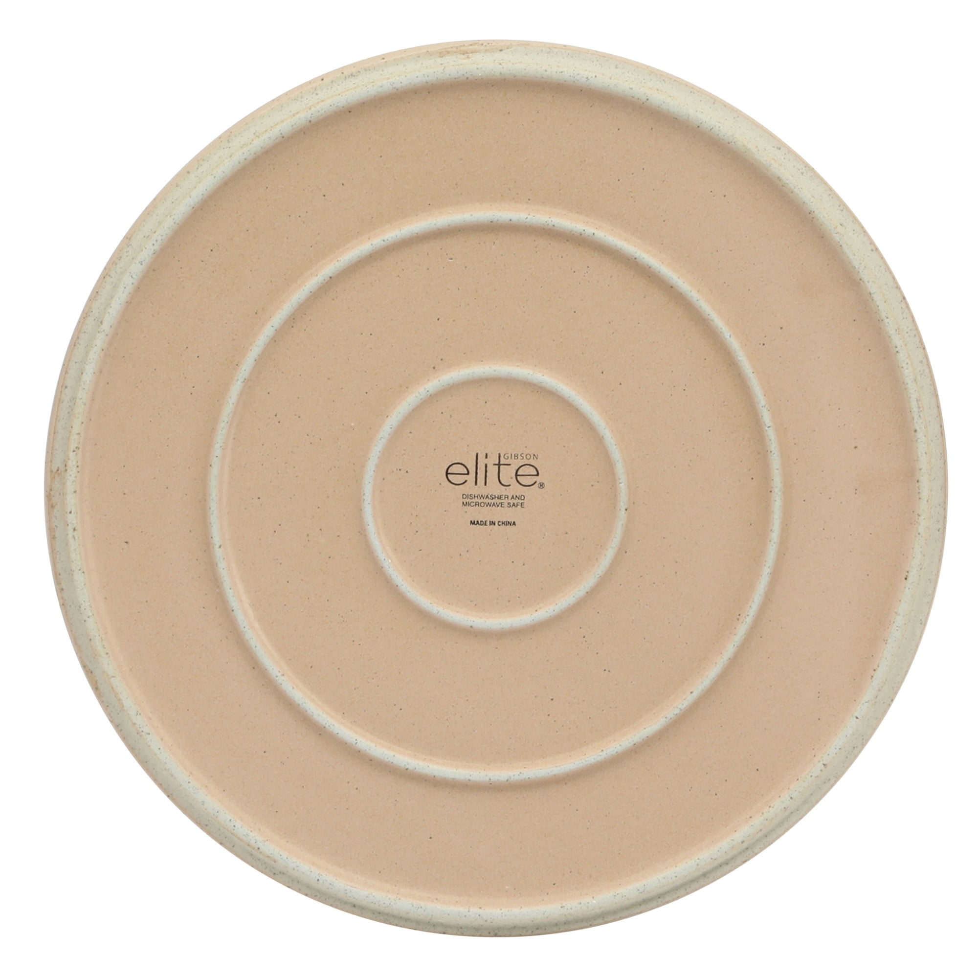 Gibson Elite Tatum Premium Porcelain 16 Piece (Service for 4) Plates and Bowls Dinnerware - Taupe