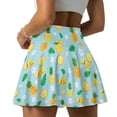thumbnail image 2 of Uorisango Cartoon Pineapple Womens Running Sports Pickleball Skirt with Shorts Pockets Size S High Waisted Women's Active Performance Skort,Mini Skirts, 2 of 7