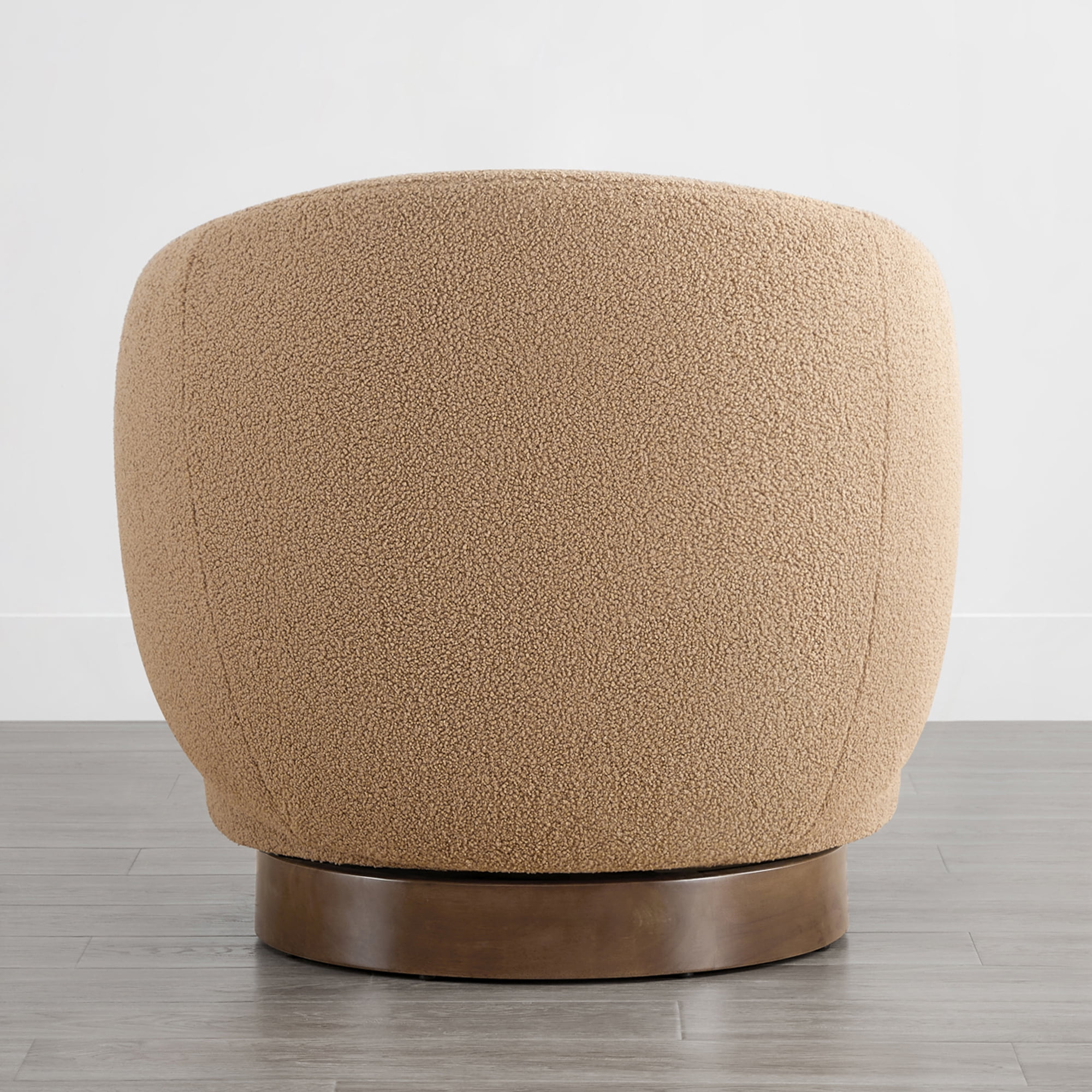 Spruce & Spring Upholstered Swivel Accent Chair with Curved Back Single, Khaki
