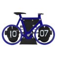 thumbnail image 1 of Vintage Bicycle Flip Desk Clock, Mechanical Retro Battery Powered with Timer and Snooze for Office Home, Blue, 1 of 1