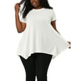 thumbnail image 5 of NOMADIC NOOK Women's Plus Size Short Sleeve Asymmetrical Hem Round Neck Solid Packs Top, 5 of 6