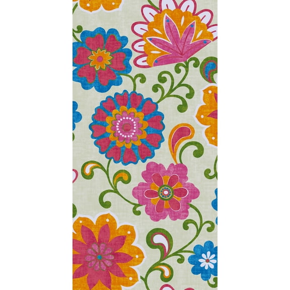 Waverly Inspirations Cotton Duck 45" x 2 Yds Sun Floral Hot Pink Color Sewing Fabric, 1 Piece