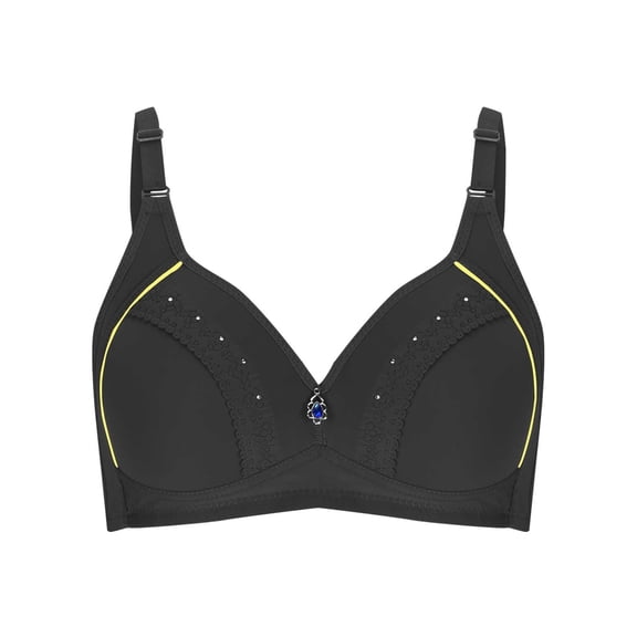 Breathable Bras for Women New Women No Wire Bras Everyday Breathable Bra Comfortable Convenient Daily Bra Soft Support Push up Bralettes Bras No Padding Lace Bra Black