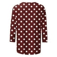 thumbnail image 5 of YanHoo Women's Polka Dot 3/4 Sleeve Blouse Tops Ladies 2025 Plus Size Summer Casual Crewneck 3/4 Sleeve Shirts, 5 of 6