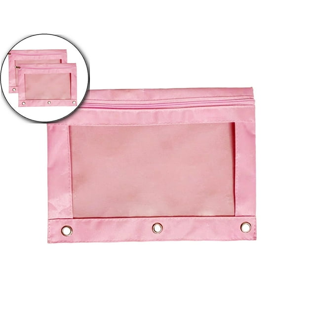 Dvruxg 2 Pcs Trousse à Crayons, Trousse à Crayons Trois Trous avec Fermeture Éclair Unique, Sac de Rangement de Documents en PVC Transparent, Grande Capacité Trousse à Crayons avec Fermeture Éclair, Trousse à Crayons Transparente
