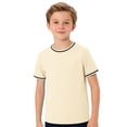thumbnail image 1 of T-shirts à Manches Courtes Col Rond Unis pour Garçons, Hauts Décontractés Légers pour l'École et les Sorties, 5-14 Ans, 1 of 4