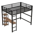 thumbnail image 5 of Bellemave Full Size Loft Bed with Wooden Desk and 4-Tier Shelves Full Metal Loft Bed with Storage Underneath and Guardrails Space-saving Junior Loft Bed for Teens, Student, Black, 5 of 10
