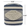 thumbnail image 5 of JERFIT Handcrafted Diamond Pattern Pouf Ottoman, Dark Blue Fabric Footstool for Living Room, Accent Seating, 5 of 6