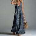 thumbnail image 4 of Dresses for Women Summer Casual Printed Dress Sleeveless Tank Dress Beach V-neck Sundress Dresses Long Dress, 4 of 7