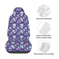 thumbnail image 4 of Wukai Skull Purple Flower Full Set Car Seat Covers with Soft Padding Universal Auto Front Seats Protector and Cushion Mat, 4 of 5
