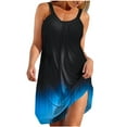 thumbnail image 2 of EGNMCR Robes de Fête pour Femmes Mode pour Femmes Sans Manches à Rayures Imprimées Ourlet Imprimé Robe de Plage Ample, 2 of 5