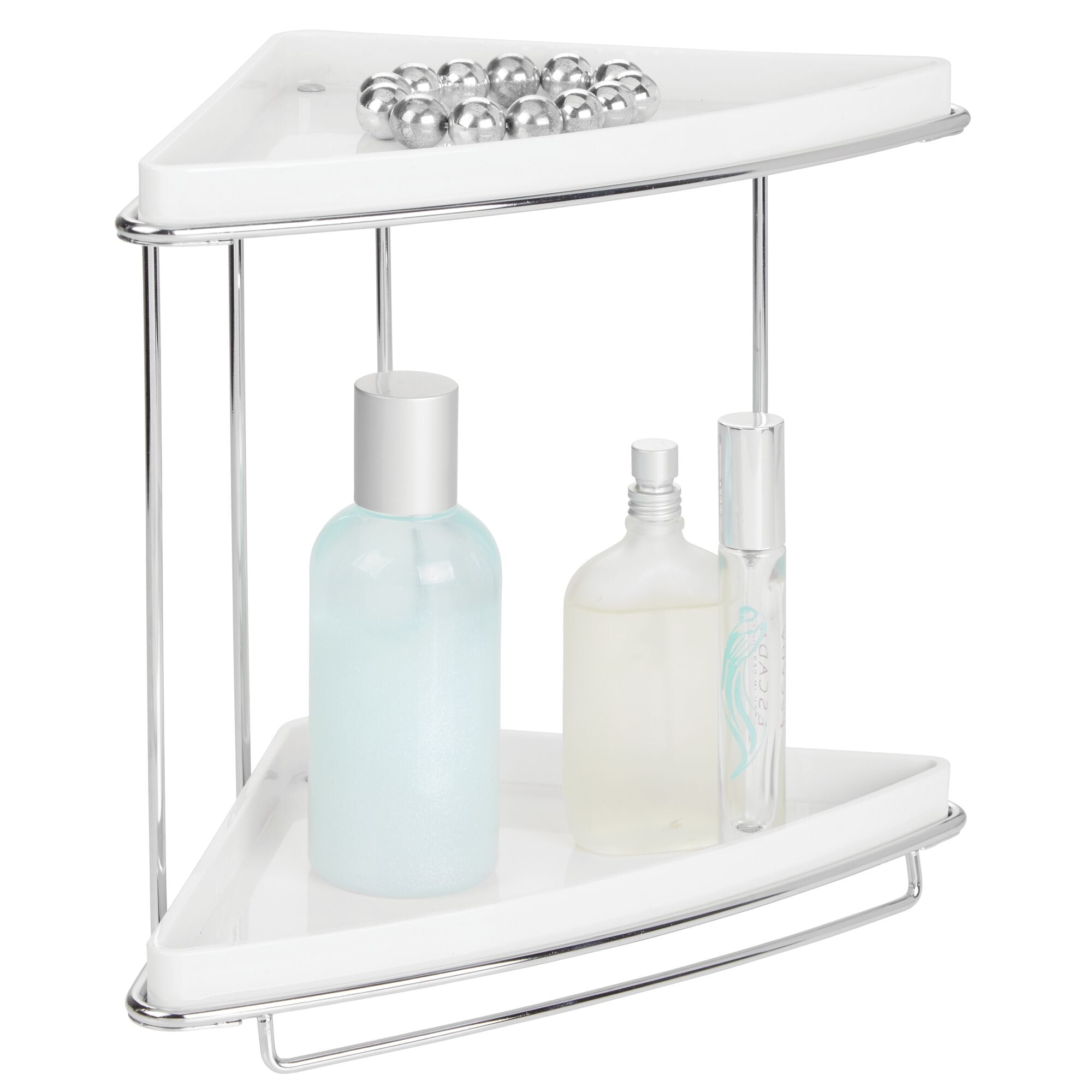 Mdesign Steel/plastic 2-tier Freestanding Bathroom Organizer Shelf