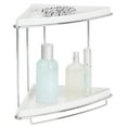 thumbnail image 4 of mDesign Steel/Plastic 2-Tier Freestanding Bathroom Corner Organizer Shelf, White, 4 of 6