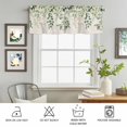 thumbnail image 3 of Rod Pocket Window Valances Green Eucalyptus Leaves Watercolor Short Kitchen Curtains Retro Linen Window Treatment Drapes for Bedroom Bathroom Living Room 42x12In,1 Panel, 3 of 9
