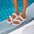 thumbnail image 3 of Litfun Slides for Women Thick Soles Slide Sandals with Arch Support Adjustable Buckle Platform Sandals, White, 8-8.5, 3 of 8