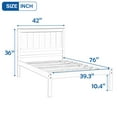 thumbnail image 7 of Tcbosik Platform Bed Frame With Headboard , Wood Slat Support , No Box Spring Needed ,Twin,White, 7 of 7