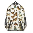 thumbnail image 3 of Beige Butterfly Moth Pattern Cute School Backpack Bag with Padded Back and Adjustable Shoulder Straps 16.9 X 12.6 X 5.9 Inches, 3 of 5