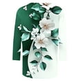 thumbnail image 4 of jtjvou Women's Summer 3/4 Sleeve Tuinc Going out Tops for Teen Round Neck Tees Floral Pullover Plus Size Trendy Fashion Lady Multicolor,XXXL, 4 of 5
