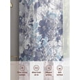 thumbnail image 6 of Blue Floral Sheer Curtains 63 Inch Length 2 Panels Set Window Treatments, Spring Botanical Flowers Leaves Vintage Rod Pocket Semi Curtains for Living Room/Bedroom/Kitchen Décor, 104"W x 63"L, 6 of 7