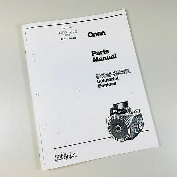 Onan B48M Ga018 Industrial Engines Parts Manual Maintenance Catalog Spec A