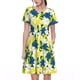 thumbnail image 1 of Easygdp Lilies Flowers para Vestido Transpirable de Mujer, Vestido Suelto de Manga Corta con Pliegues y Bolsillos para el Verano, 1 of 6