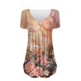 thumbnail image 3 of Playera Gibobby Corte clásico para mujer Camiseta verano informal cuello en V manga corta botones, 3 of 4