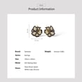 thumbnail image 4 of Santuzza 925 Sterling Silver Brown Gemstone Peony Earrings Brown Spinel Cubic Zirconia Flower Dangle Earrings for Women, 4 of 5