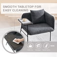 thumbnail image 2 of Modern Accent Chair with Back Pillow and Side Table, Upholstered Single Sofa Armchair with Iron Legs and Storage Pockets, Dark Gray Seating for Living Room Reception, 2 of 11