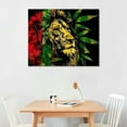 thumbnail image 2 of Nawypu Rasta Lion Jamaican Dreadlocks Canvas Wall Art Picture Print, 2 of 6