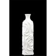 thumbnail image 1 of Urban Trends Collection 24454 Ceramic Round Cylindrical Vase With Neck & Wrinkled Sides, Medium - White, 1 of 1